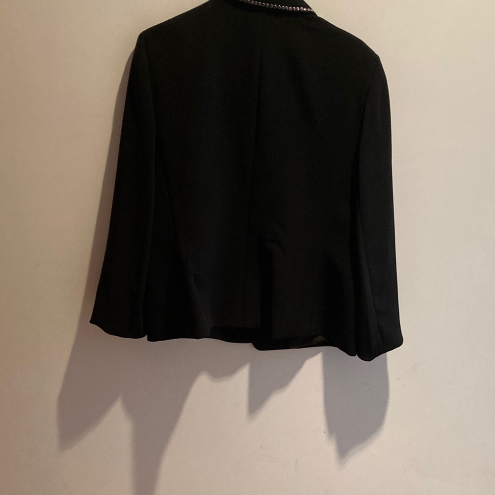 Tahari Black Blazer with silver studs trim - Picture 8 of 9